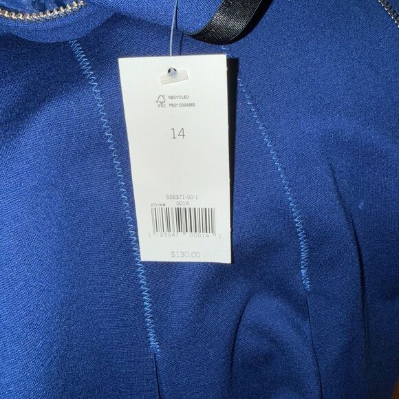 NWT Banana Republic Mythic Blue Fit & Flare Dress Sz 14 - Picture 7 of 7